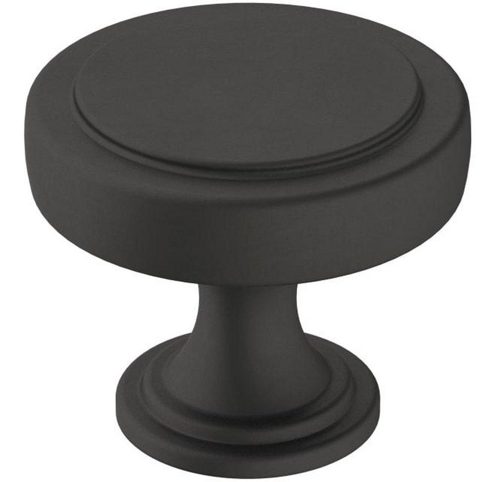 Amerock Matte Black 1-3/8 in. Knob 