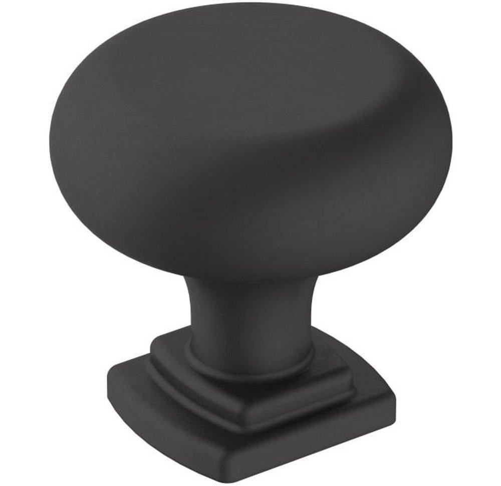 Amerock Matte Black 1-1/4 in. Knob 