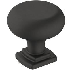 1-1/4 in. Round Cabinet Knob in Matte Black