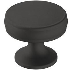 1-1/4 in. Round Cabinet Knob in Matte Black