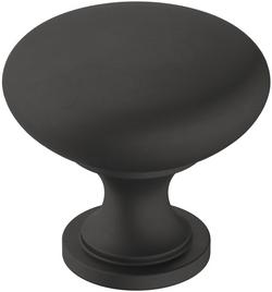1-1/4 in. Round Cabinet Knob in Matte Black