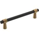 5-1/16 in. Center-to-Center Cabinet Pull in Matte Black/Champagne Bronze