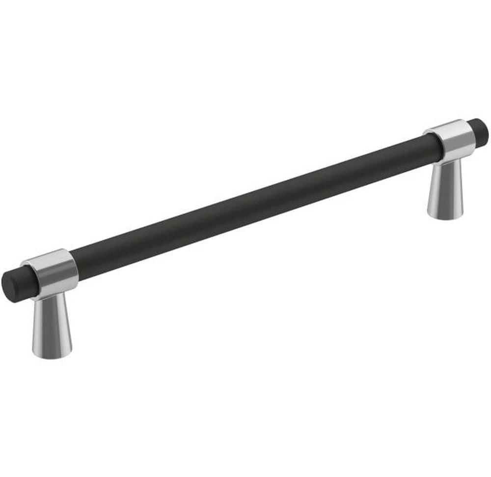 Amerock Polished Chrome/Matte Black 6-5/16 in. Center-to-Center Pull 