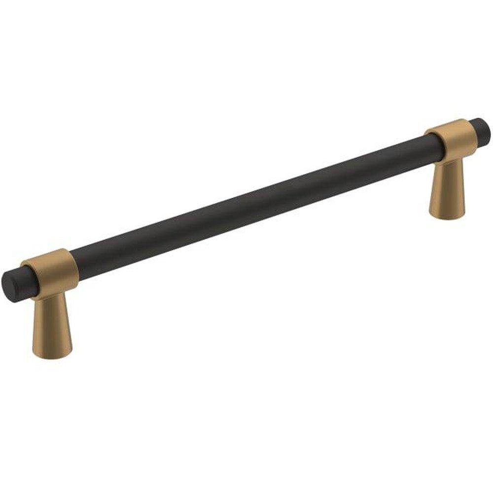 Amerock Matte Black/Champagne Bronze 6-5/16 in. Center-to-Center Pull 
