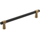 6-5/16 in. Center-to-Center Cabinet Pull in Matte Black/Champagne Bronze