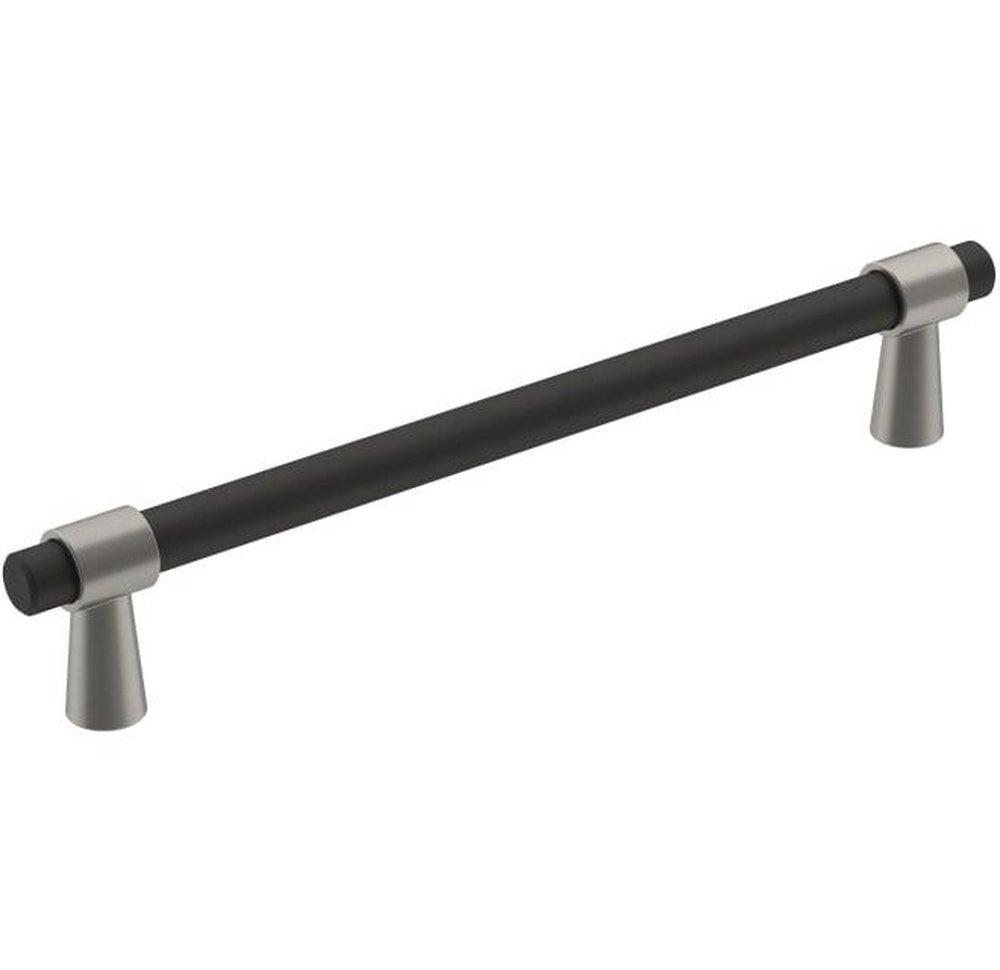 Amerock Matte Black/Satin Nickel 6-5/16 in. Center-to-Center Pull 