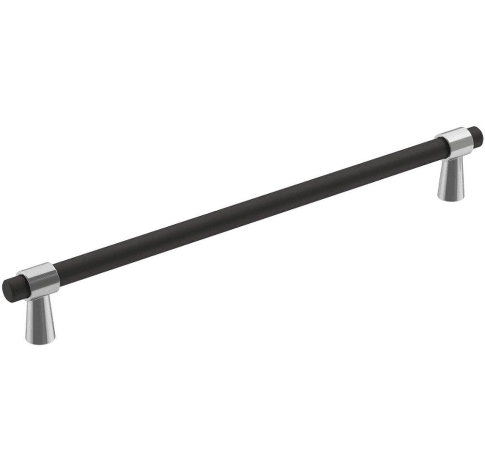 Amerock Polished Chrome/Matte Black 8-13/16 in. Center-to-Center Pull 