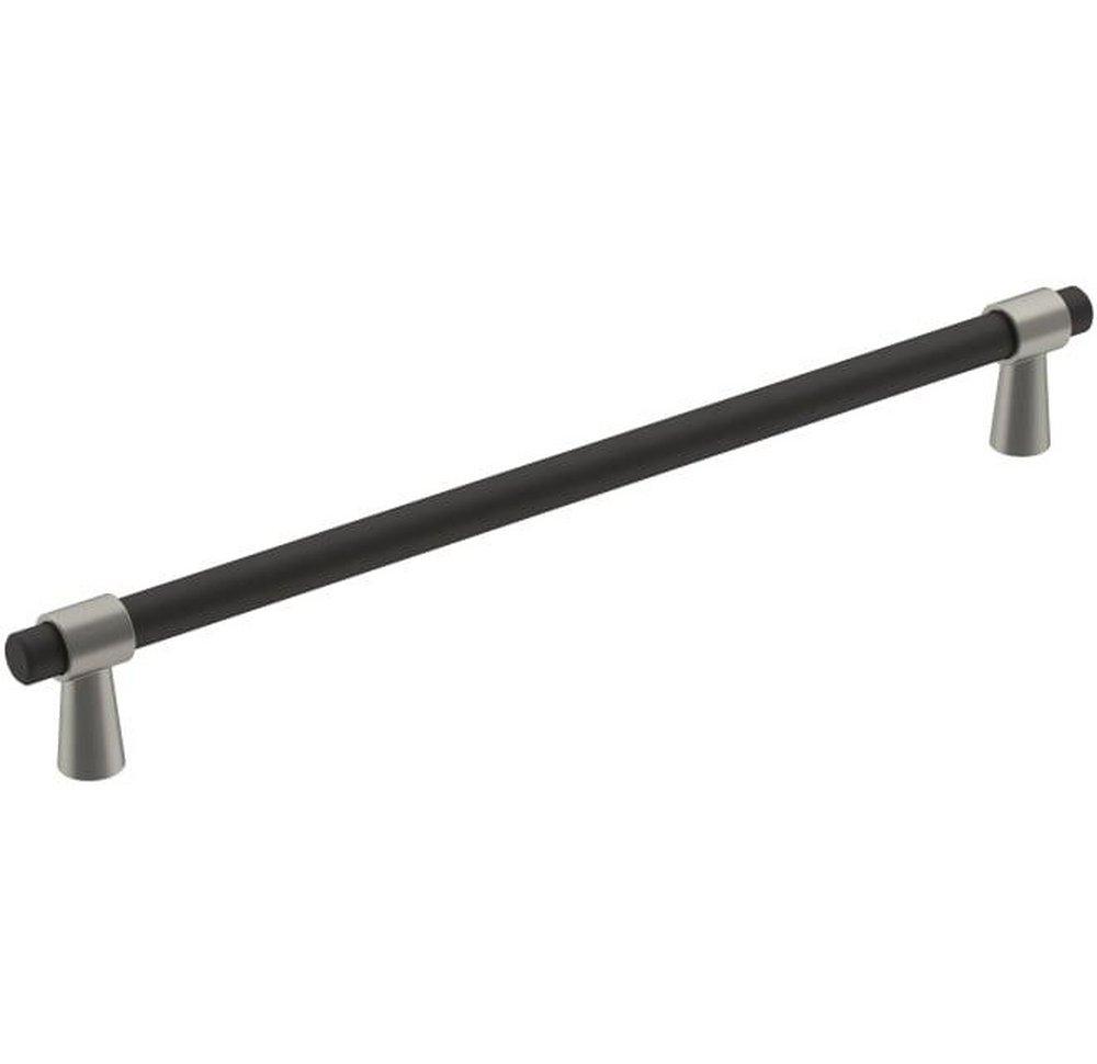 Amerock Matte Black/Satin Nickel 8-13/16 in. Center-to-Center Pull 