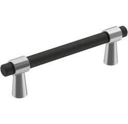 3-3/4 in. Center-to-Center Cabinet Pull in Polished Chrome/Matte Black