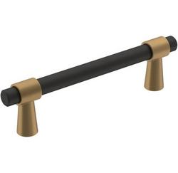 3-3/4 in. Center-to-Center Cabinet Pull in Matte Black/Champagne Bronze