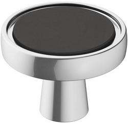 1-3/8 in. Cabinet Knob in Polished Chrome/Matte Black