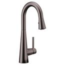 Single Handle Pull Down Bar Faucet in Black Stainless