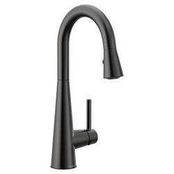 Single Handle Pull Down Bar Faucet in Matte Black