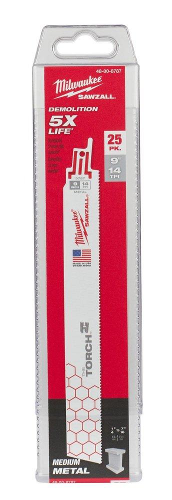 Milwaukee® 9 in. 14 TPI Reciprocating Saw Blade (Pack of 25