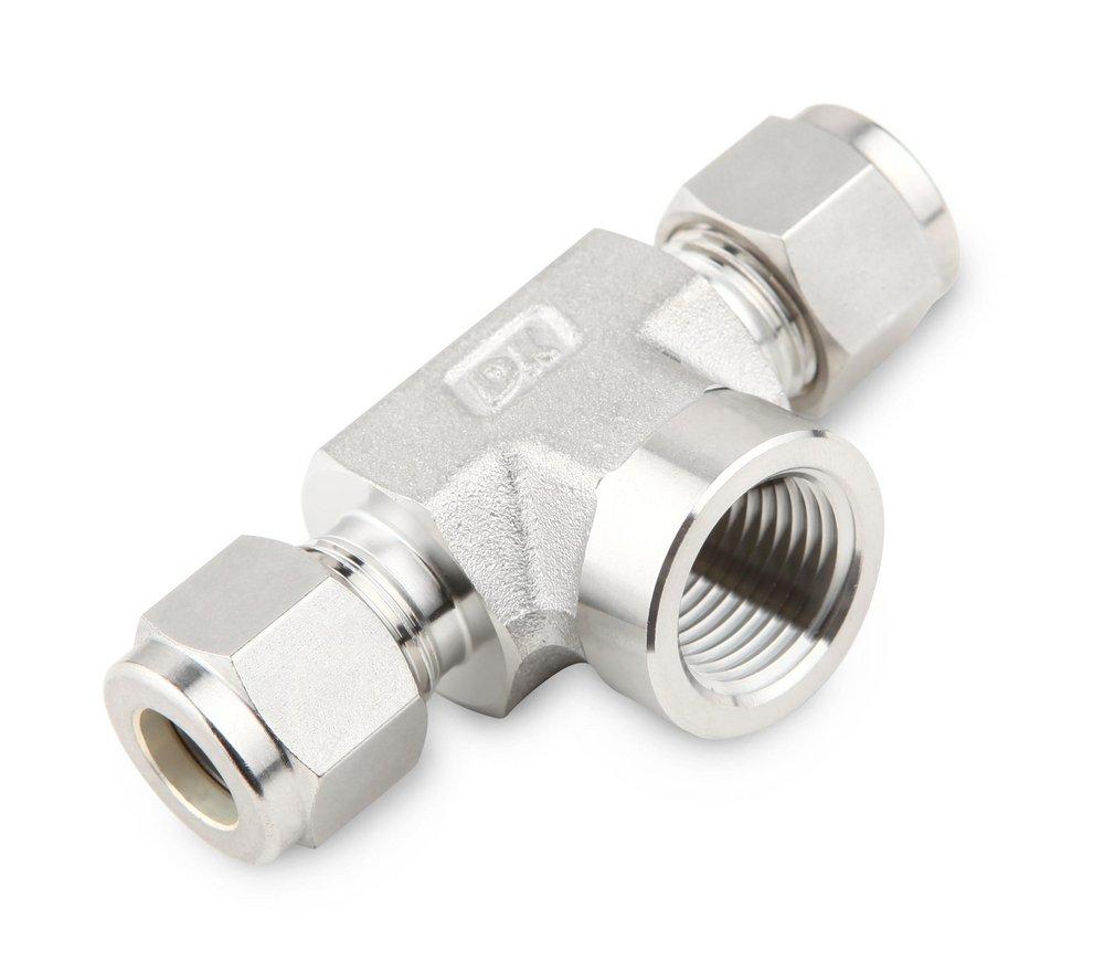 1/2 in. Tube OD x 3/8 in. FPT Brass Female Branch Tee Double Ferrule 