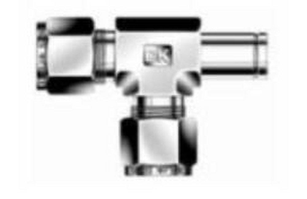 3/8 in. Tube OD x 3/8 in. Tube Stub x 3/8 in. Tube OD 316 Stainless Steel Run Tee Adapter Double Ferrule 