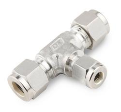 1 in. Tube OD x 1 in. Tube OD x 1/2 in. Tube OD 316 Stainless Steel Reducing Union Tee Double Ferrule