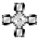 1/4 in. Tube OD Brass Union Cross Double Ferrule