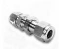3/8 in. Tube OD 316 Stainless Steel Bulkhead Union Bore Thru Double Ferrule 