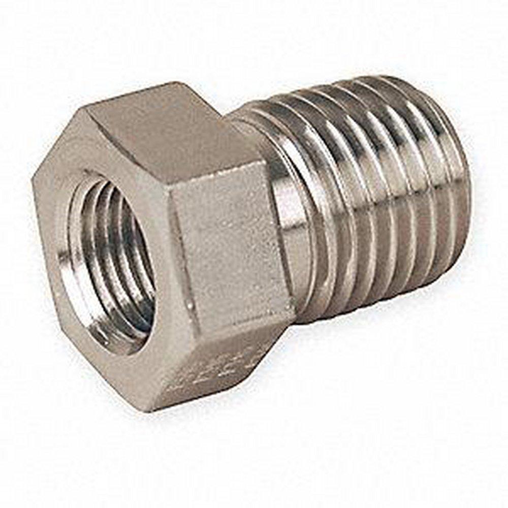 3/8 in. MPT x 1/8 in. FPT 316 Stainless Steel Reducing Hex Pipe Bushing 