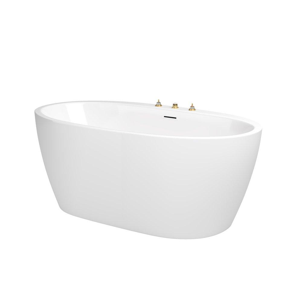 PROFLO® White 31-1/2 in. Freestanding Bathtub with Center Drain in White 