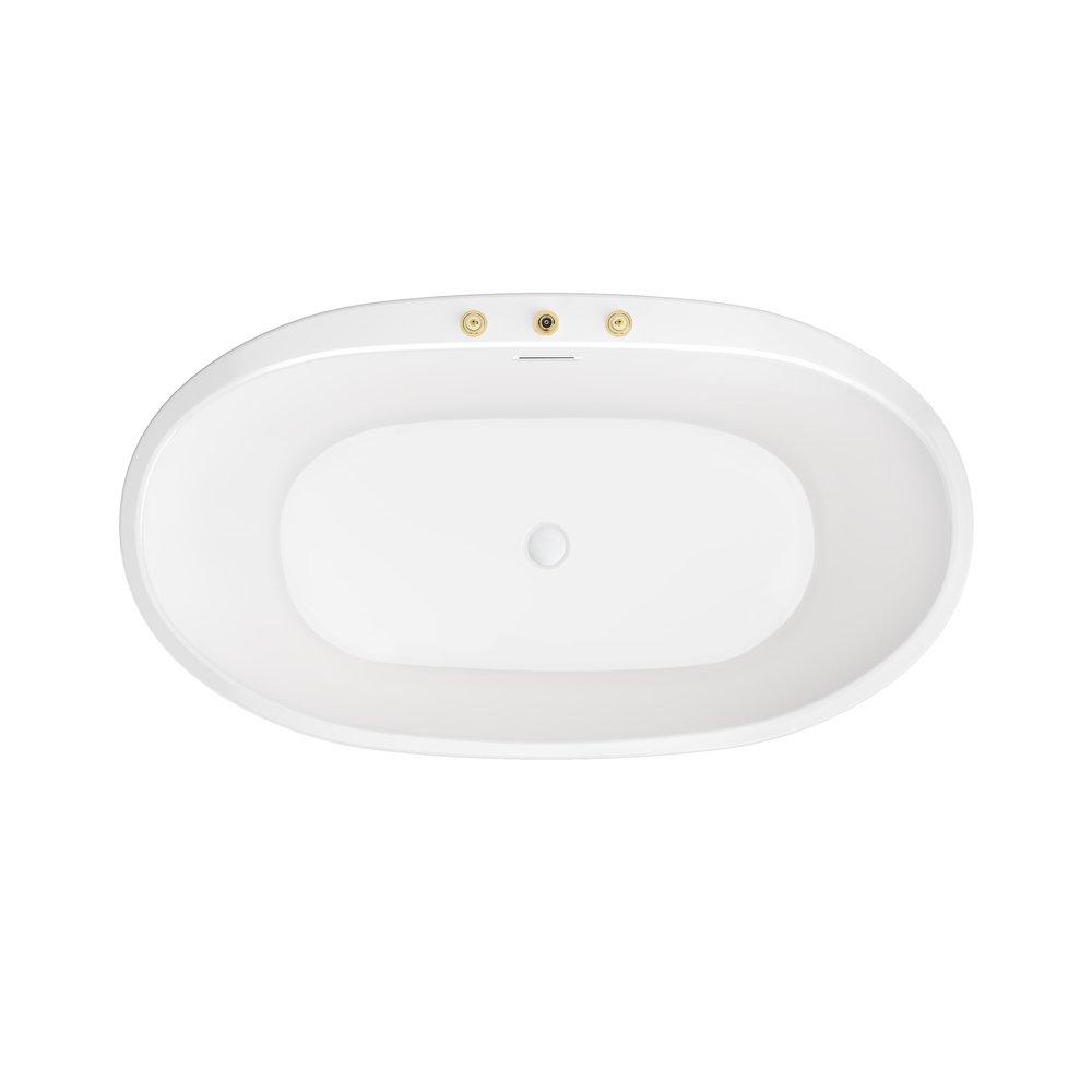 PROFLO® White 31-1/2 in. Freestanding Bathtub with Center Drain in White 