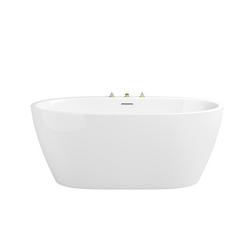 59 x 31-1/2 in. Freestanding Bathtub with Center Drain in White