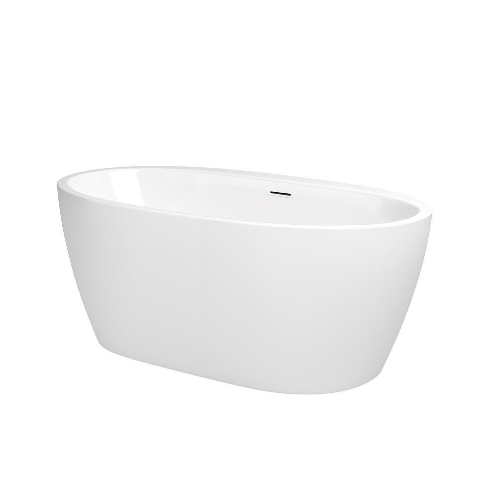 PROFLO&reg; White 31-1/2 in. Freestanding Bathtub with Center Drain in White 