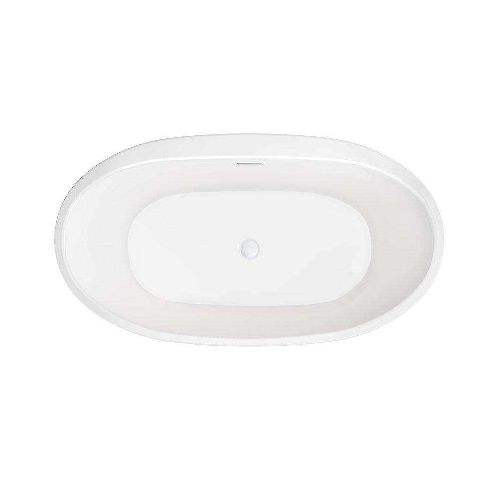PROFLO&reg; White 31-1/2 in. Freestanding Bathtub with Center Drain in White 