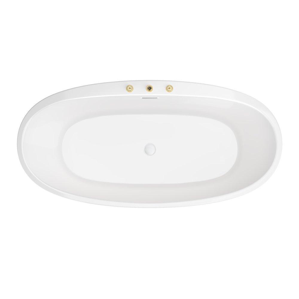 PROFLO&reg; White 31-1/2 in. Freestanding Bathtub with Center Drain in White 