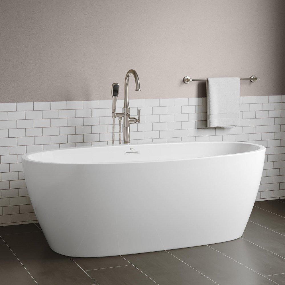 PROFLO&reg; White 31-1/2 in. Freestanding Bathtub with Center Drain in White 