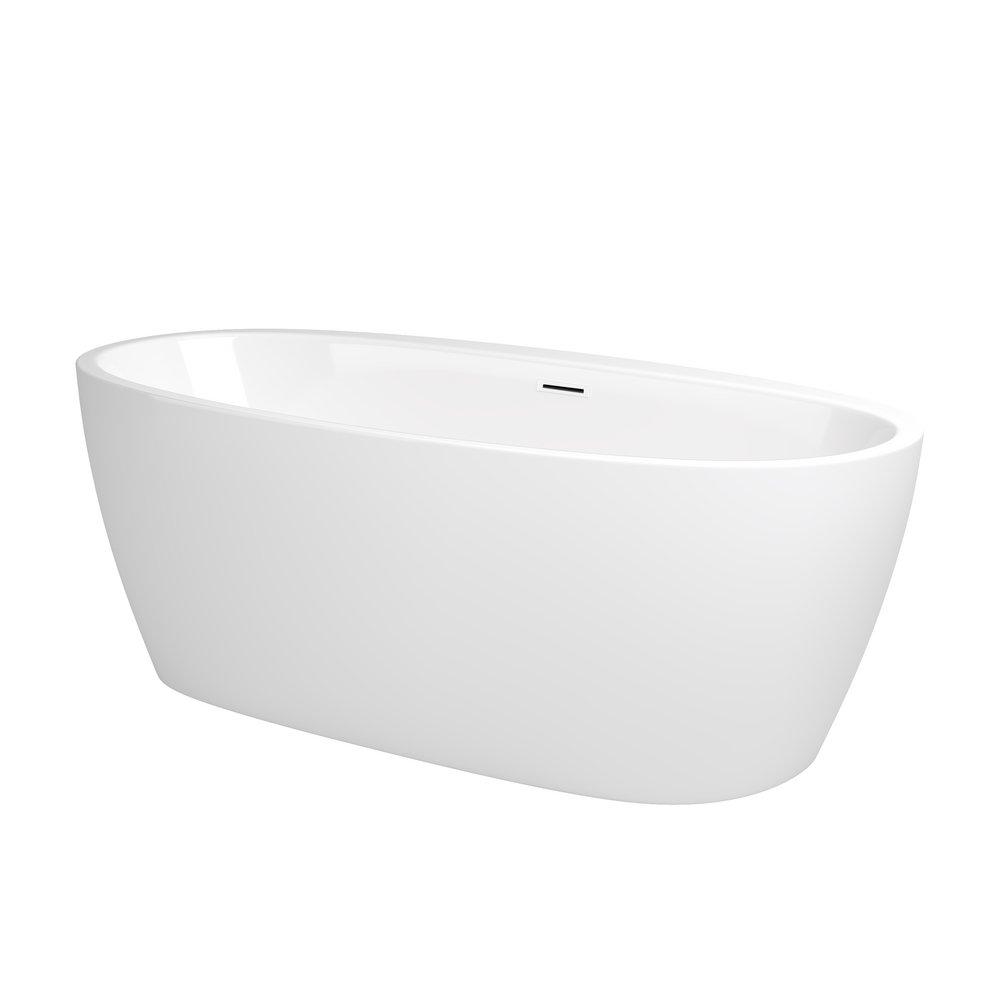 PROFLO&reg; White 31-1/2 in. Freestanding Bathtub with Center Drain in White 