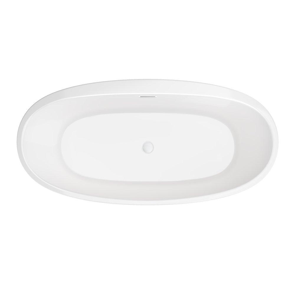 PROFLO&reg; White 31-1/2 in. Freestanding Bathtub with Center Drain in White 