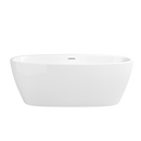 PROFLO&reg; White 31-1/2 in. Freestanding Bathtub with Center Drain in White 