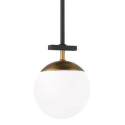 6 in. 1-Light Mini Pendant in Weathered Black/Autumn Gold
