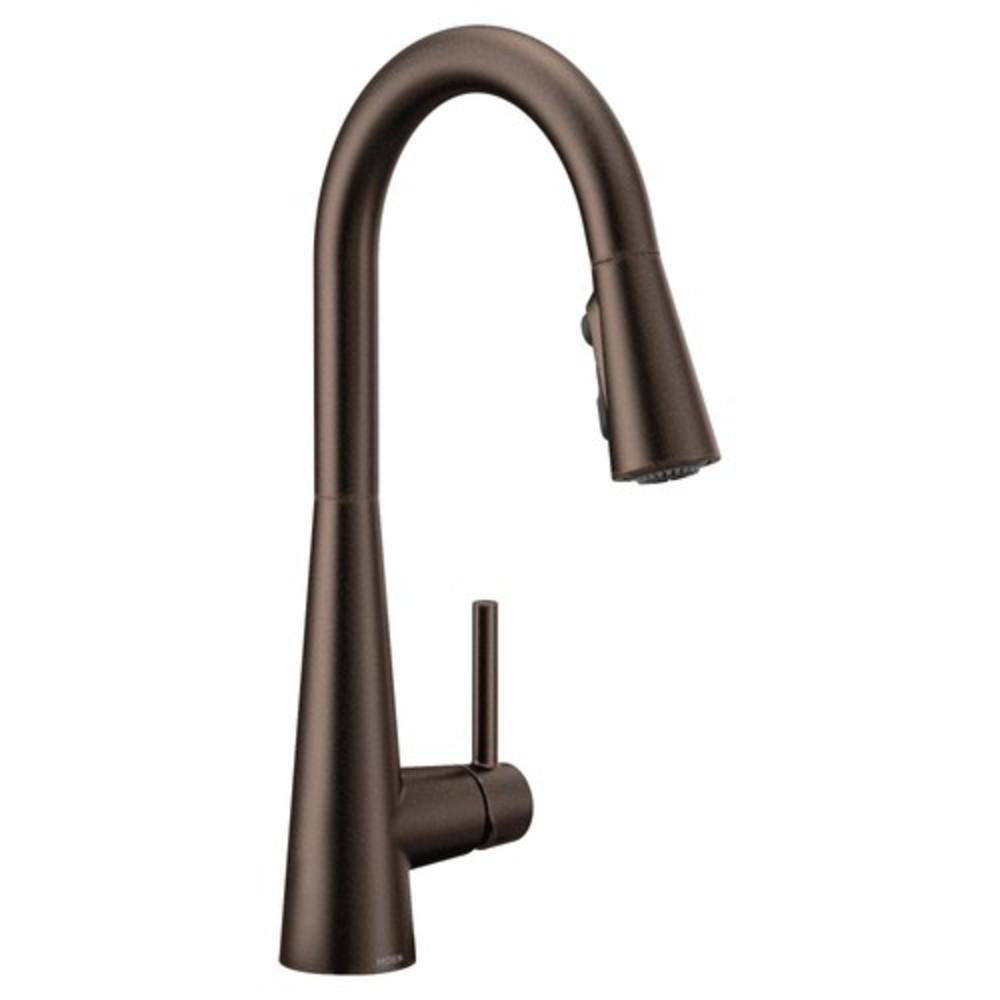 Moen Oil Rubbed Bronze Single Handle Pull Down Kitchen Faucet with Power Clean and Reflex Technology 