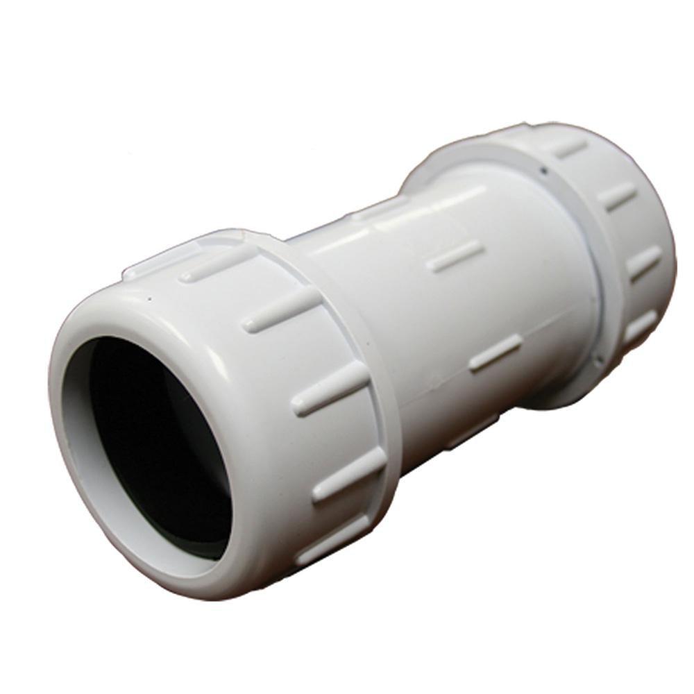 Jones Stephens White IPS EPDM PVC Compression Coupling 