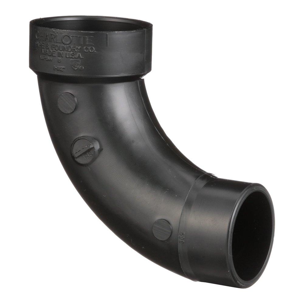 Black ABS DWV Long Turn 90&deg; Street Elbow 