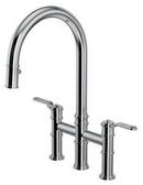 Perrin & Rowe&reg; Polished Chrome Pull Down Bridge Kitchen Faucet 