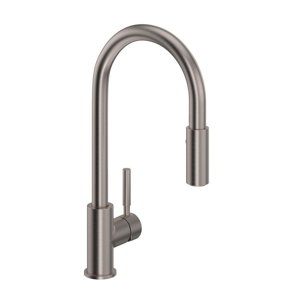 ROHL&reg; Satin Nickel Single Handle Pull Down Kitchen Faucet 