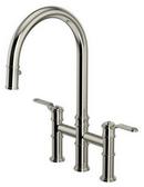 Two Handle Bridge Pull Down Kitchen Faucet in Polished Nickel