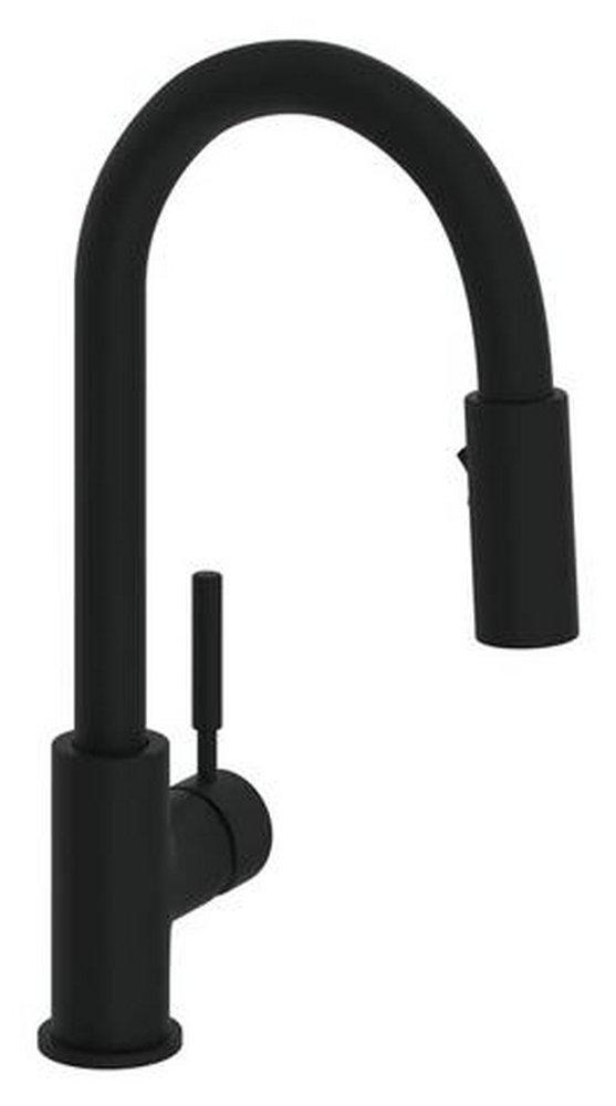 ROHL&reg; Matte Black Single Handle Pull Down Kitchen Faucet 
