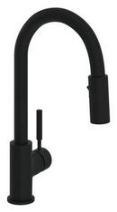 Single Handle Pull Down Bar Faucet in Matte Black