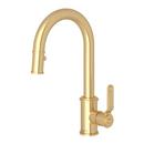 Perrin & Rowe Satin English Gold Single Handle Pull Down Kitchen Faucet 