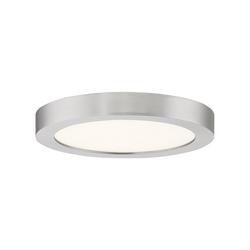 12W 1-Light Integrated LED Flush Mount Ceiling Fixture in Brushed Nickel