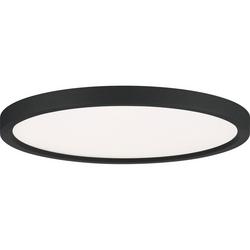 1 x 15 in. 30W 1-Light Integrated LED Flush Mount Ceiling Fixture in Earth Black