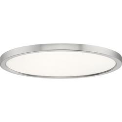 20 in. Wide LED Flush Mount Ceiling Fixture in Brushed Nickel