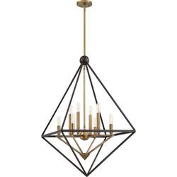 60W 8-Light Candelabra E-12 Incandescent Pendant Light in Western Bronze