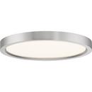15W 1-Light Integrated LED Flush Mount Ceiling Fixture in Brushed Nickel