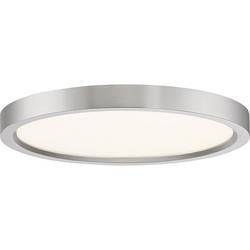 15W 1-Light Integrated LED Flush Mount Ceiling Fixture in Brushed Nickel